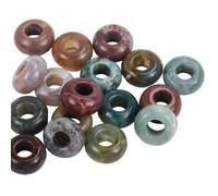 SOFPLATE 1 Caja de 20 Cuentas de Piedra con Agujeros s, Cuentas de Ágata India de 12mm, Espaciador Suelto Redondo Plano Europeo, Cuentas de Piedras Preciosas Naturales Al por Mayor para Hacer Joyas,