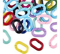 SOFPLATE 1 caja de 30 piezas de Llaveros Ovalados con Resorte, Anillos s de Metal Coloridos con Cierre de Tigre Abierto, Ganchos de Clip Sueltos para Llaveros, Bolsos, Carteras, Llaveros, Pulseras, Jo