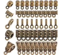 SOFPLATE 1 caja de 300 piezas de Cuentas Pequeñas de Fianza Cuentas Espaciadoras de Orificios Grandes con Dijes Conectores de Cuentas de Fianza de Bronce Antiguo Tibetano con Textura Cilíndrica de Ale