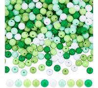 SOFPLATE 1 caja de 500 cuentas de 5 colores Del Día de San Patricio Cuentas Acrílicas Verdes de 8mm Bolas Sueltas Redondas St. Espaciadores Opacos de Patrick para Hacer Joyas Pulseras Collares Pendien