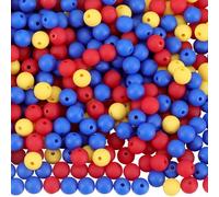 SOFPLATE 1 Caja de 500 Cuentas Redondas Esmeriladas Rojas Mate de 8mm Bolas Pequeñas de Acrílico Opaco Suave con Revestimiento de Goma de Mascar Cuentas Espaciadoras de Silicona Imitada para Hacer Jo
