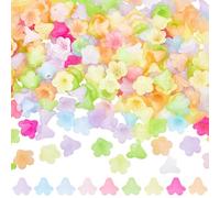 SOFPLATE 1 caja de 500 piezas de 10 colores de Cuentas de Flores Acrílicas Cuentas de Flores de Cristal A Granel 5 pétalos de Lirio Campana Tulipán Cuentas Espaciadoras de Flores de Trompeta Sueltas p