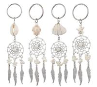 SOFPLATE 1 Caja de 8 llaveros con 4 Estilos de Océano Atrapasueños de Aleación de Verano Concha Estrella de Mar Tortuga Estéticos para Bolsos Mochilas Llaveros Regalos Manualidades Decoración.