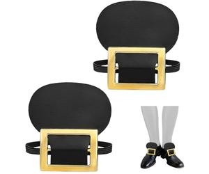 SOFPLATE 1 par de Hebillas para Zapatos de Disfraz de Peregrino Hebillas Coloniales para Zapatos de Hombre Y Mujer Talla Única Hebillas Históricas Doradas para Zapatos de Peregrino Y Disfraces Accesor