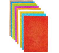 SOFPLATE 10 paquete de Láminas de Espuma Autoadhesivas con Brillantina Hojas de Espuma para Manualidades Colores Aleatorios Tamaño A4 rectángulo 11.9 x 7.9 pulgadas Cartulinas de EVA Brillantes para M