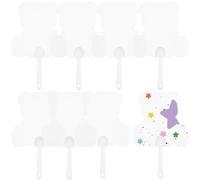 SOFPLATE 10 Unidad de Abanico de Mano Transparente En de Plástico con Mango de PVC Transparente con Forma de Oso Ideal para el Verano. Artículos Decorativos Imprimibles para Manualidades Bodas Bailes