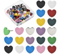 SOFPLATE 100 chinchetas con Forma de Corazón Alfileres Decorativos de Hierro Coloridos Y Pequeños para Mapa para Fotos Pared Tablero de Corcho Notas Pizarras Blancas Etc.