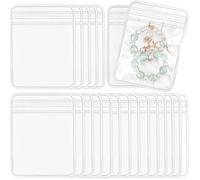 SOFPLATE 100 Unids 2 X 2.8 Pulgadas Bolsas de Joyería de PVC Transparente Bolsa de Joyería Pequeña Organizador Bolsa Ziplock Autoadhesiva Bolsa de Almacenamiento Bolsas de Embalaje Transparentes Anti