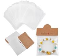 SOFPLATE 100 Unids Bolsas de Exhibición de Joyería Tarjetas de Exhibición de Pulsera Tarjetas de Encabezado Plegables de Papel Paquete de Artesanía Pequeña Soportes de Cartón para Vender Mostrando Pul