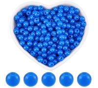 SOFPLATE 1000 cuentas redondas azules acrílicas opacas de 6 mm a granel, pequeñas cuentas sueltas y suaves para joyería, cuentas espaciadoras de bolas de plástico para hacer joyas, pulseras, collares,