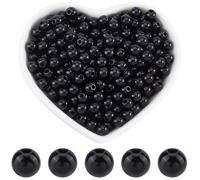 SOFPLATE 1000 Pieza de Cuentas Negras de 6mm Cuentas Acrílicas Opacas Cuentas Espaciadoras Redondas Pequeñas Y Lisas Bolas de Plástico Cuentas Sueltas para Hacer Joyas Pulseras Collares Pendientes Su