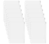 SOFPLATE 12 carpeta A5 con 6 agujeros Sobres para Presupuestos Carpetas Transparentes con Cremallera Impermeables de PVC con 6 anillas para Hojas Sueltas para Agendas Documentos Archivadores Lápices M