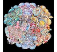 SOFPLATE 120 pieza de 6 estilos de Pegatinas Transparentes de Medusas Pegatinas de Vida Marina para Álbumes de Recortes Pegatinas de Animales Marinos de Colores Transparentes para Diario Álbumes de Re