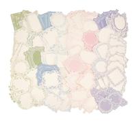 SOFPLATE 120 pieza de Papel de Scrapbooking Vintage de 4 estilos, Papel Decorativo para Escribir, con Bordes de Encaje Floral, Adorno de Letras para Planificador, Álbumes de Recortes, Viñetas, Diarios