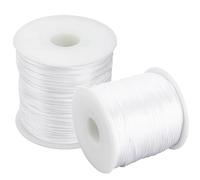SOFPLATE 175 Yarda/160m 1mm Cordón de Nylon Blanco Hilo de Satén Cordón de Abalorios A Granel Hallazgos para Fabricación de Joyas Suministros de Hilo DIY Nudo Chino Pulsera Collar Macramé Artesanía Ca