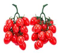 SOFPLATE 2 paquete de Tomates Artificiales A Granel, Fruta Artificial Decorativa de Imitación Realista de Plástico, Tomate Cherry, Simulación de Comida Naranja Y Roja, Accesorios de Fotografía, Adorno