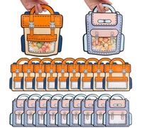 SOFPLATE 20 bolsa de Regalo de Plástico de 18x21cm con Forma de Mochila de Dibujos Animados Bolsa de Regalo Reutilizable A Granel para la Vuelta Al Cole Fiesta de Cumpleaños Bolsa con Asa Bolsas de Ca