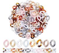 SOFPLATE 240 cadena de Eslabones Acrílicos de 8 colores Anilla Ovalada de Colores Jumbo Opaca Transparente Pequeña con Ganchos Abiertos Conectores Rápidos para Joyas Collares Gafas Teléfonos Monederos