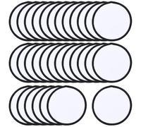 SOFPLATE 30 Parche de Sublimación Redondo Blanco con Borde Negro para Coser Bordado Computarizado Accesorios para Disfraces Sombreros Ropa Zapatos Bolsos Y Mochilas.