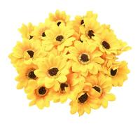 SOFPLATE 30 pieza de Pequeñas Cabezas de Girasol Artificiales de Tela Flores Artificiales Amarillas de 2.95 pulgadas Mini Flores de Tela Margaritas Adornos Florales para Bricolaje Coronas para el Hoga