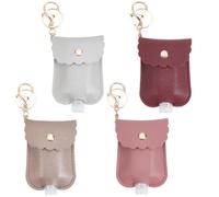 SOFPLATE 4 Color 4 Piezas Pequeño Soporte para Desinfectante de Manos Llaveros Mini Plata Rosa Portátil Vacío Tamaño de Viaje con Clip Botella Estuche para Llavero Coche Loción Líquido