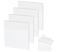 SOFPLATE 4 Paquete de 200 Notas Adhesivas Cuadradas Transparentes Pequeñas de 3 x 3 Pulgadas de Pet Transparente Impermeables Autoadhesivas para Libros Anotaciones Escuela Hogar Y Oficina.