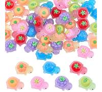 SOFPLATE 42 minitortuga de Resina Luminosa de 7 colores para Casa de Muñecas Miniatura Colorida de Tortuga Marina Oceánica Figura Que Brilla En la Oscuridad Adorno para Paisaje Casa de Muñecas Escrito