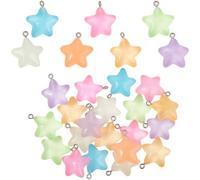 SOFPLATE 42 pieza de Abalorios de Resina de 7 colores Que Brillan En la Oscuridad Abalorios Luminosos Colgantes de Estrellas Transparentes de Colores Pequeños Mini Colgantes Accesorios para Hacer Joya