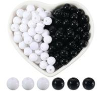 SOFPLATE 500 Pieza de Cuentas Acrílicas de 2mm 8 Colores Negras Y Blancas Espaciadores Pequeños Bolas Redondas Lisas Y Opacas para Manualidades Abalorios Sueltos Accesorios para Hacer Joyas Pulseras
