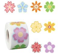 SOFPLATE 500 rollo de Pegatinas Florales de Colores 8 estilos Autoadhesivas Impermeables para Primavera Y Verano Pequeñas Etiquetas para Álbumes de Recortes Manualidades Tarjetas Sobres Regalos de Fie