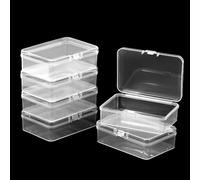 SOFPLATE 6 minicontenedor con Tapa Caja Organizadora de Cuentas Pequeña de 2.44x3.39 pulgadas Contenedor de Almacenamiento Rectangular de Plástico Transparente para Accesorios de Manualidades Coleccio