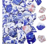 SOFPLATE Azulejos de Mosaico de Cerámica Azul Y Blanca de 500g de Porcelana A Granel de Formas Aleatorias de China con Grietas Y Piezas Rotas para Manualidades Mosaicos Proyecciones Macetas Jarrones D