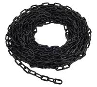 SOFPLATE Cadena de Barrera de Plástico de 49 pie/15 m, Cadenas Negras Largas de 6mm, Conector Resistente A la Intemperie, Eslabón de Seguridad, Cadenas de Cable de Control de Multitudes para Hacer Jo