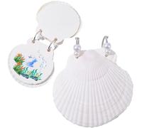 SOFPLATE Carpeta de conchas, mini álbum de recortes, cubierta de concha natural, carpeta de hojas sueltas de verano, cuaderno pequeño, bloc de notas portátil de bolsillo con 30 páginas de doble cara
