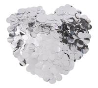 SOFPLATE Confeti de Mesa Plateado Redondo de 100g Confeti de Plástico Pequeño Plano con Puntos Círculos Brillantes Lentejuelas de Polietileno para Centros de Mesa Accesorios para Bodas Cumpleaños Fies