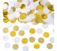 SOFPLATE Confeti de Papel Dorado de 50g para Decoración de Mesa de Fiesta Confeti Pequeño Plano Redondo con Puntos Círculos Brillantes Lentejuelas Centro de Mesa Accesorios para Bodas Cumpleaños Fiest