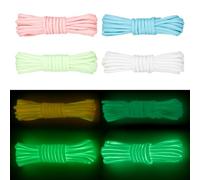 SOFPLATE Kit de Pulsera de Cuerda de Paracaídas de 66 pie/20 m 4 Colores Que Brillan En la Oscuridad 4mm Poliéster Multifunción Luminosa para Supervivencia Escalada para Senderismo Suministros para P