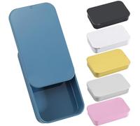 SOFPLATE Mini Caja de Hojalata Vacía de 6 Pulgadas con Tapa Deslizante Tapa Rectangular Pequeña Colorida con Bisagras de Hierro para Guardar Dulces Joyas Manualidades Y Kit de Supervivencia.
