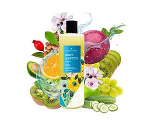 SOFT Agua Micelar BIO 6 en 1 I Piel Seca y Sensible I 100% Natural con 69% Ingredientes Ecológicos I Desmaquillante, Tónico y Limpiador Facial Suave 400 ml