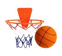 Soft Basketball Indoor, No Noise Sport Ball, 11.81 Inches Safe Soundless Play Equipment, Door or Wall Mounted Set, Quiet Bouncing Foam Ball for Apartment Home Gym Kids Adults