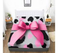 Soft Bedding - Sábana bajera ajustable de tamaño individual con estampado de leopardo rosa y negro, 30 cm, extraprofunda, dibujada a mano, ropa de cama hipoalergénica lavable de lujo para colchón