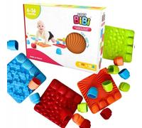 Soft BiBi Bloques de construcción sensoriales para pequeños exploradores - 16 piezas, promueve la motricidad fina, la creatividad y el reconocimiento de colores, diseño ergonómico, ideal para niños a