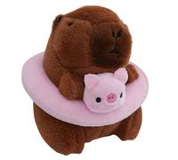 Soft Capybara Keychain - 4inch Plush Swimming Bag Doll Pendant, Capybara Key Chain Cute Stuffed Toy Charm for Girls Boys Kids | Instrument Case Charm, Camera Strap Buddy, Hiking Backpack Attachment