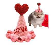Soft Cat Hat, Handmade Crochet Hat, Pet Valentines Headwear, Crochet Pet Headband, Pet Photo Props, Dog Cat Headband 12x10x10cm/4.72x3.94x3.94 Inches for Cats, Dogs, Puppy, Kitten