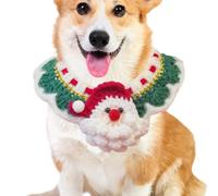 Soft Christmas Dog Collar and Neck Warmer, Winter Pet Scarf with Santa Pattern, Holiday Accessories for Dogs and Cats, Multifunctional Puppy Costume for Winter and Festive Celebrations