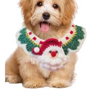 Soft Christmas Dog Collar and Neck Warmer, Winter Pet Scarf with Santa Pattern, Holiday Accessories for Dogs and Cats, Multifunctional Puppy Costume for Winter and Festive Celebrations