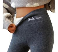 Soft Clouds Fleece Leggings,Fleece Lined Leggings Women,High Waist and Tummy Control,Keep Warm in Winter (Dark Gray,M)