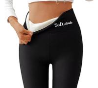 Soft Clouds Fleece Leggings,Fleece Lined Leggings Women,High Waist and Tummy Control,Keep Warm in Winter (Black,3XL)