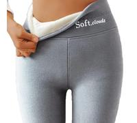 Soft Clouds Fleece Leggings,Fleece Lined Leggings Women,High Waist and Tummy Control,Keep Warm in Winter (Light Gray,4XL)