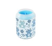 Soft Colors - Taza portátil de limpieza de patas de rana azul bebé con cepillo de silicona suave, kit de limpieza de pies para perros pequeños y medianos y razas de gatos